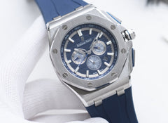 Blue Silver OFFs - Blue Rubber - Automatic - 43mm