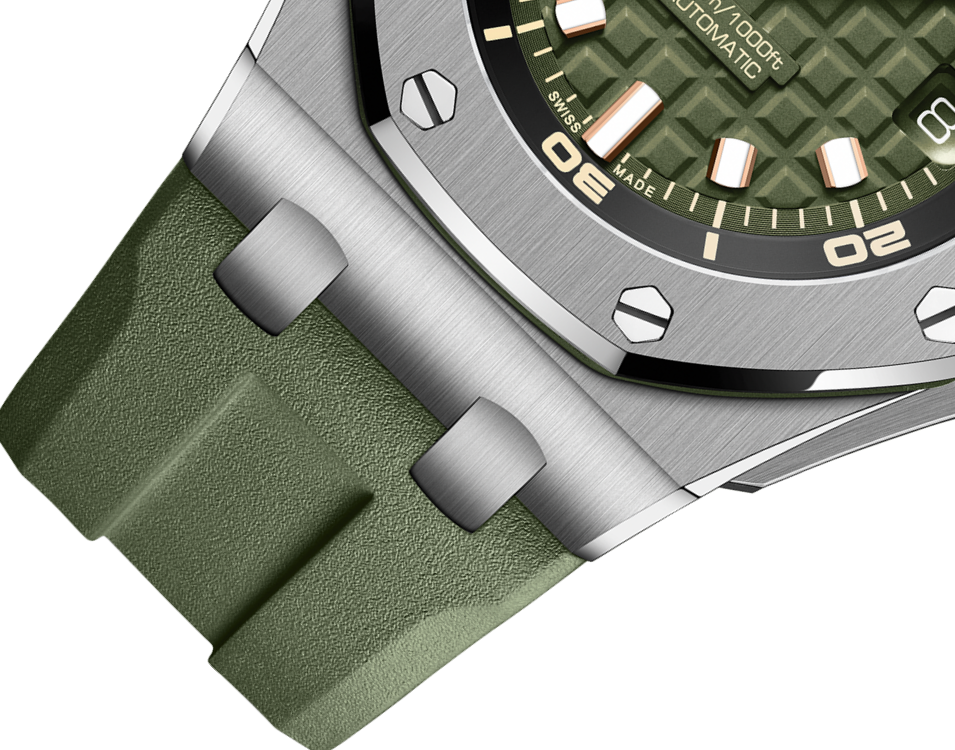 Green Rubber Strap 904L Steel - Automatic - 42mm