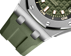 Green Rubber Strap 904L Steel - Automatic - 42mm